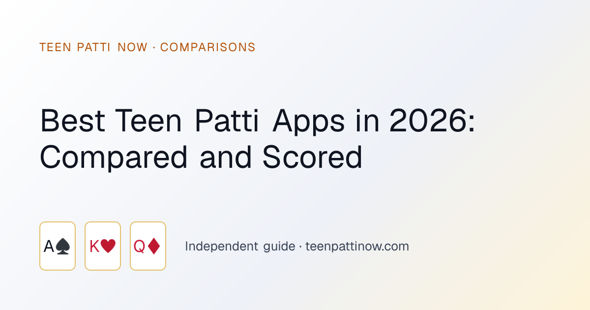 Best Teen Patti Apps in 2026: Compared and Scored: Teen Patti Now guide card