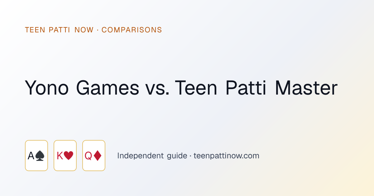 Yono Games vs. Teen Patti Master: Teen Patti Now guide card